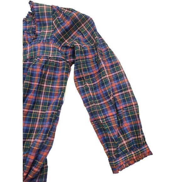 Birds of Paradis Trovata Euince Blouse Top Womens Small‎ Multicolor Plaid Square - Picture 6 of 11